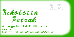 nikoletta petrak business card